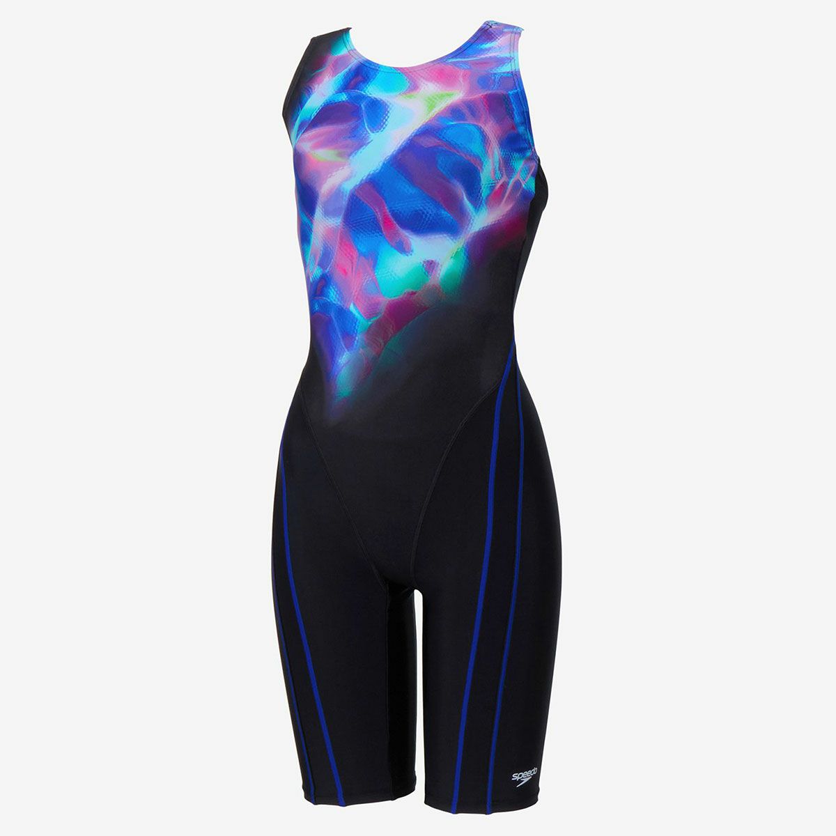 スピードSPEEDOスイムフィットネス競泳水着カラーオブウェーブスルースンニースキンSFW12612-BLレディース女性26S1