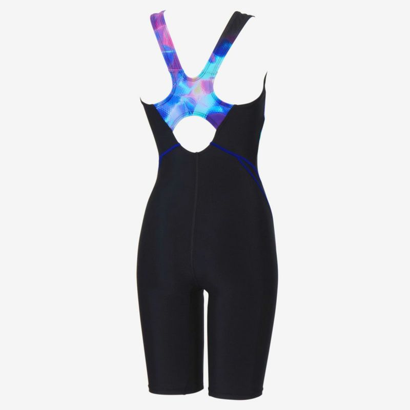 スピードSPEEDOスイムフィットネス競泳水着カラーオブウェーブスルースンニースキンSFW12612-BLレディース女性26S1