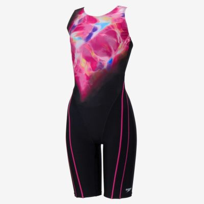 スピードSPEEDOスイムフィットネス競泳水着カラーオブウェーブスルースンニースキンSFW12612-PNレディース女性26S1